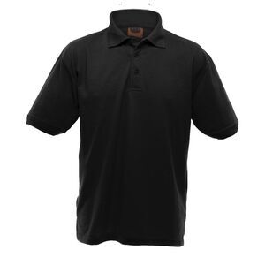UCC 50/50 Mens Heavweight Plain Pique Polo Shirt / Black
